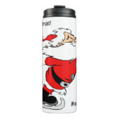 Aangepaste naam & tekst schaatsen Santa Thermosbeker (Voorkant)