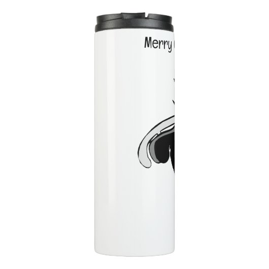 Aangepaste naam & tekst schaatsen Santa Thermosbeker (Achterkant)