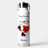 Aangepaste naam & tekst schaatsen Santa Waterfles (Voorkant)