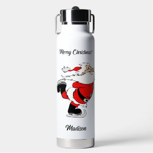 Aangepaste naam & tekst schaatsen Santa Waterfles