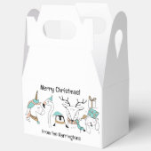 Aangepaste naam & tekst Schattige Kerst Dieren Bedankdoosjes (Open)