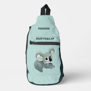 Aangepaste naam & tekst Schattige Koala Sling Bag