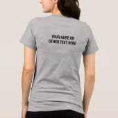 Aangepaste Naam / Tekst Schattigee Koffiekat Tri-Blend Shirt (Achterkant)