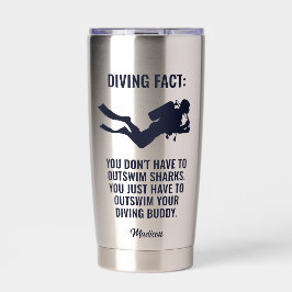 Aangepaste naam & tekst Scuba Diving Geïsoleerde Drinkbeker