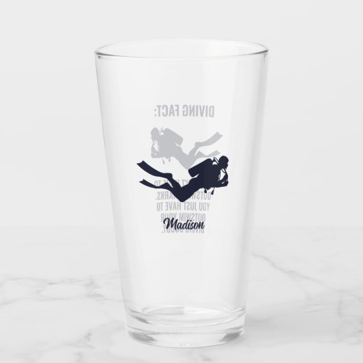 Aangepaste naam & tekst Scuba Diving Glas (Achterkant)
