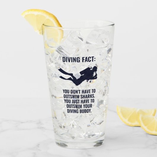 Aangepaste naam & tekst Scuba Diving Glas (Voorkant ijs)