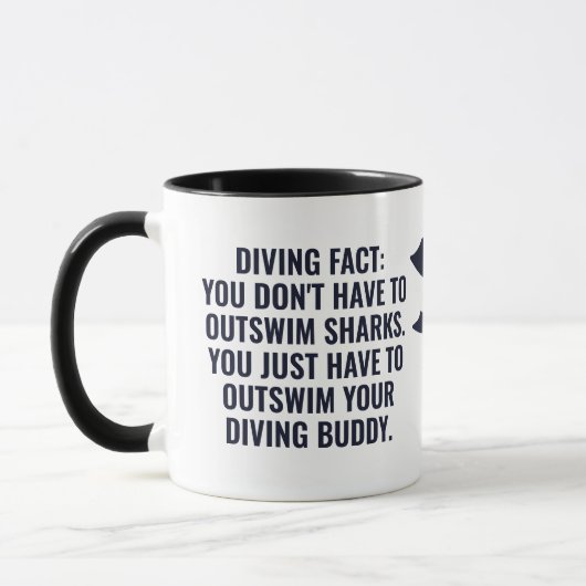 Aangepaste naam & tekst Scuba Diving Mok (Links)