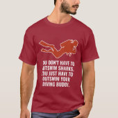 Aangepaste naam & tekst Scuba Diving T-shirt (Voorkant)