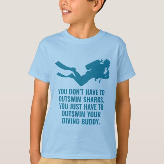 Aangepaste naam & tekst Scuba Diving T-shirt (Voorkant)