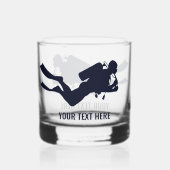 Aangepaste naam & tekst Scuba Diving Whisky Glas (Voorkant)