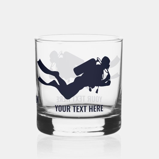 Aangepaste naam & tekst Scuba Diving Whisky Glas (Achterkant)