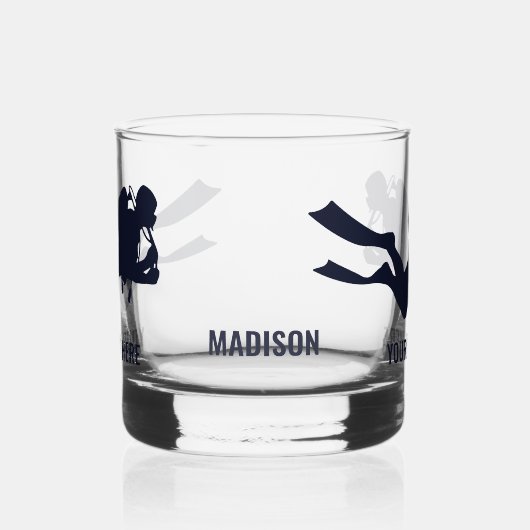Aangepaste naam & tekst Scuba Diving Whisky Glas (Links)