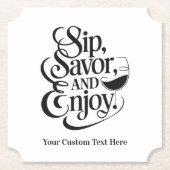 Aangepaste naam / tekst Sip, genieten, genieten Kartonnen Onderzetters (Voorkant)