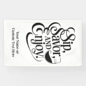 Aangepaste naam / tekst Sip, genieten, genieten Spandoek (Horizontaal)