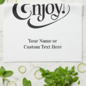 Aangepaste naam / tekst Sip, genieten, genieten Theedoek (Gevouwen)