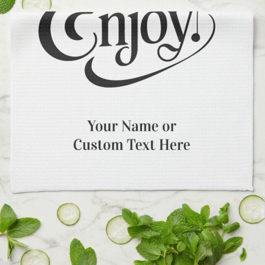 Aangepaste naam / tekst Sip, genieten, genieten Theedoek (Gevouwen)