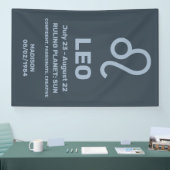 Aangepaste naam / tekst sterrenbeeld Leeuw Spandoek (Beurs)