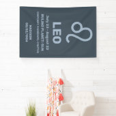 Aangepaste naam / tekst sterrenbeeld Leeuw Spandoek (Insitu)