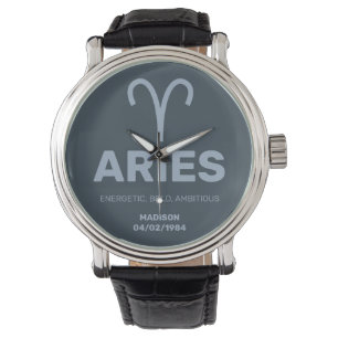 Aangepaste naam / tekst sterrenbeeld Ram Horloge