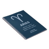 Aangepaste naam / tekst sterrenbeeld Ram Notitieboek (Rechterzijde)