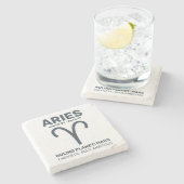 Aangepaste naam / tekst sterrenbeeld Ram Stenen Onderzetter (Zijkant)