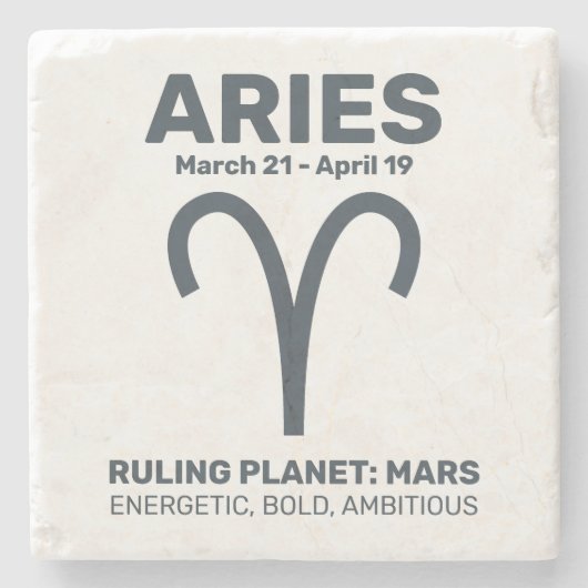 Aangepaste naam / tekst sterrenbeeld Ram Stenen Onderzetter (Voorkant)