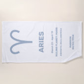 Aangepaste naam / tekst sterrenbeeld Ram Strandlaken (Voorkant)
