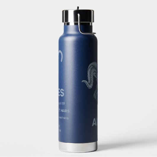 Aangepaste naam / tekst sterrenbeeld Ram Waterfles (Links)