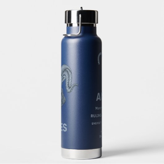 Aangepaste naam / tekst sterrenbeeld Ram Waterfles (Rechts)