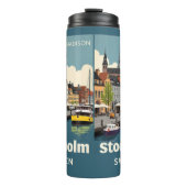 Aangepaste naam & tekst Stockholm Zweden Thermosbeker (Voorkant)