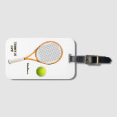 Aangepaste naam & tekst Tennis Bagagelabel (Voorkant (horizontaal))