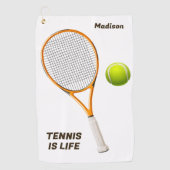 Aangepaste naam & tekst Tennis Golfhanddoek (Voorkant)