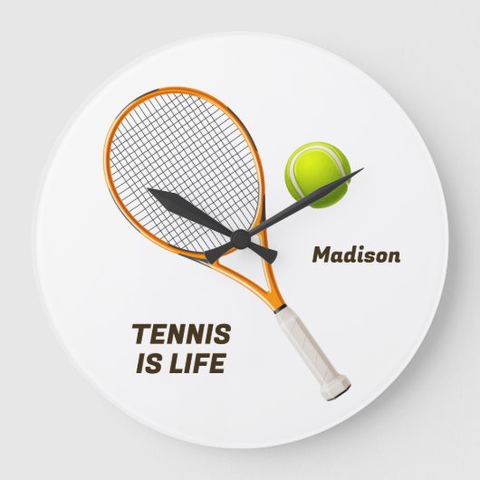 Aangepaste naam & tekst Tennis Grote Klok (Voorkant)