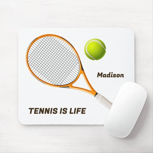 Aangepaste naam & tekst Tennis Muismat (Met muis)
