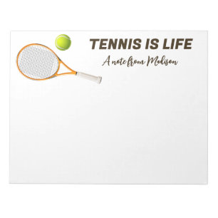 Aangepaste naam & tekst Tennis Notitieblok