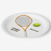 Aangepaste naam & tekst Tennis Papieren Bordje (Gekanteld)