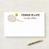 Aangepaste naam & tekst Tennis Post-it® Notes (Op bureau)
