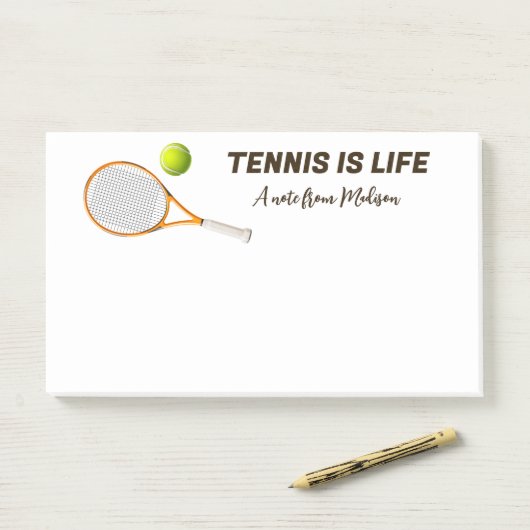 Aangepaste naam & tekst Tennis Post-it® Notes (Op bureau)