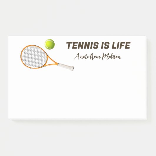 Aangepaste naam & tekst Tennis Post-it® Notes (Voorkant)