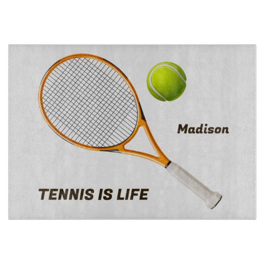 Aangepaste naam & tekst Tennis Snijplank (Voorkant)
