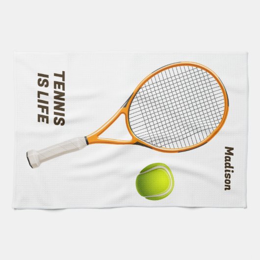 Aangepaste naam & tekst Tennis Theedoek (Horizontaal)