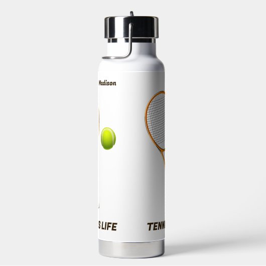 Aangepaste naam & tekst Tennis Waterfles (Rechts)