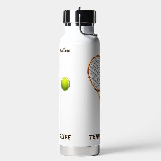 Aangepaste naam & tekst Tennis Waterfles (Links)