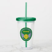 Aangepaste naam & tekst Tennisbal met vleugels Acryl Drinkbeker (Voorkant)