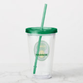 Aangepaste naam & tekst Tennisbal met vleugels Acryl Drinkbeker (Achterkant)