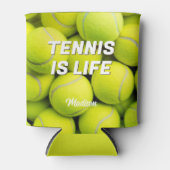 Aangepaste naam & tekst Tennisballen Blikjeskoeler (Voorkant)