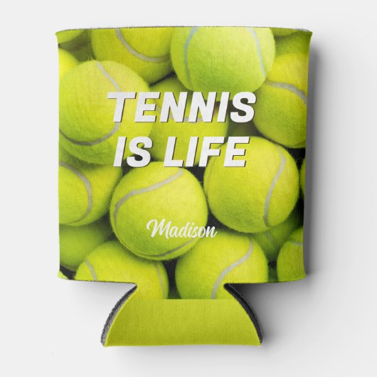 Aangepaste naam & tekst Tennisballen Blikjeskoeler (Voorkant)