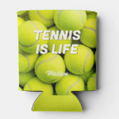 Aangepaste naam & tekst Tennisballen Blikjeskoeler (Achterkant)