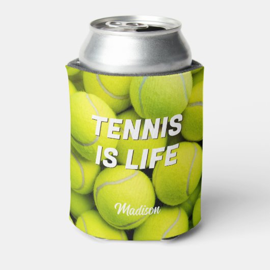 Aangepaste naam & tekst Tennisballen Blikjeskoeler (Blikje Achterkant)