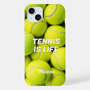 Aangepaste naam & tekst tennisballen iPhone 15 plus case